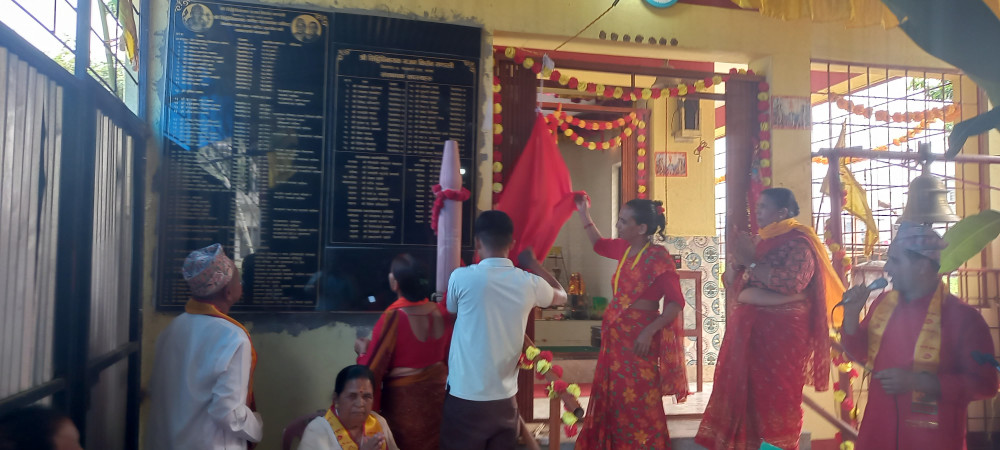 गणेश पाञ्चायन मन्दिरको शिलालेख अनावरण तथा दाता सम्मान सम्पन्न