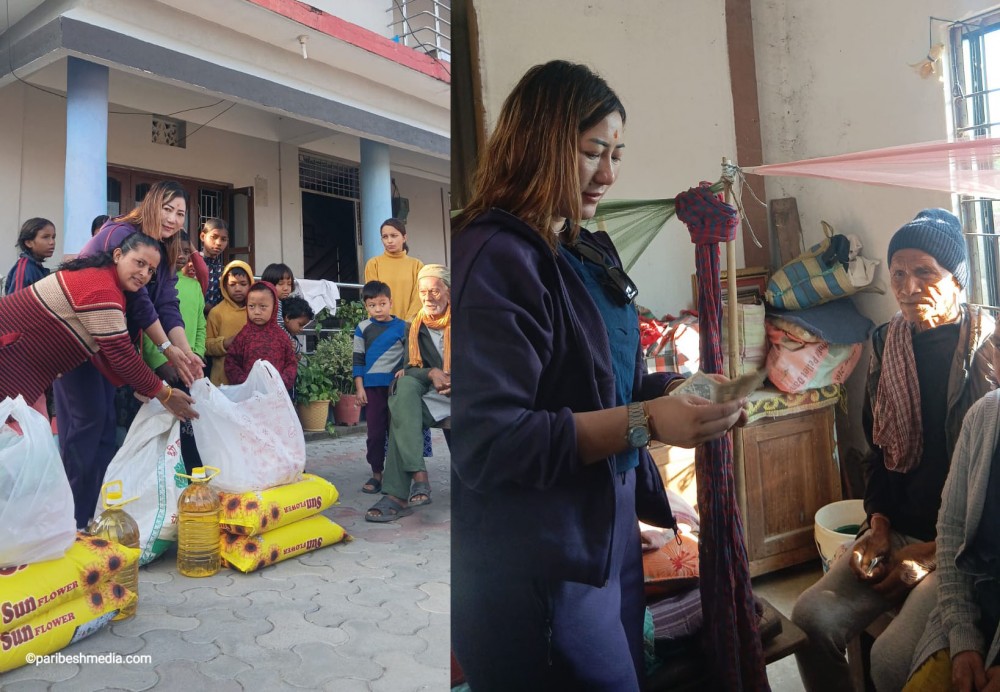 युवा व्यवसायी सुब्बाद्वारा आश्रममा सहयोग